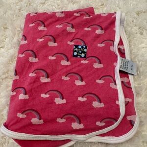 Kickee Pants Fuchsia Blanket with Rainbow Design